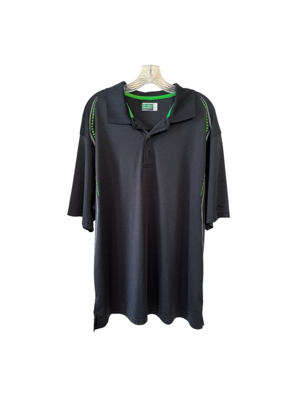 Ben Hogan Performance Polo Shirt Mens 2XL Black Green Athletic Golf Moisture Wic